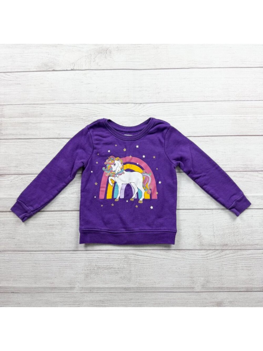 Garanimals Girls Purple Unicorn Long Sleeve Shirt Toddler Top 3T